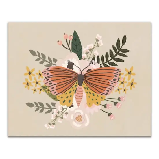 Folksy Flutter White 16" x 20" Canvas Wall Art {1}