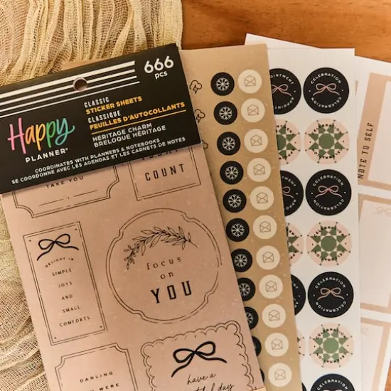 The Classic Happy Planner&reg; Heritage Charm Sticker Book {9}
