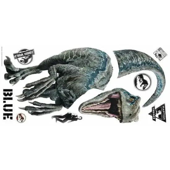 RoomMates Jurassic World: Fallen Kingdom Blue Velociraptor Giant Wall Decal {3}