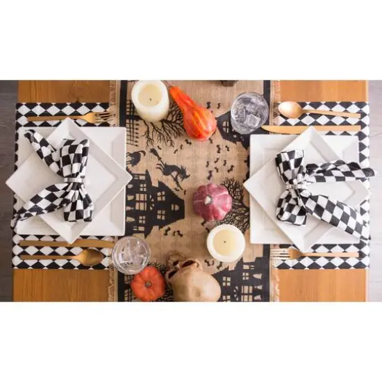 DII&reg; 74" Haunted House Burlap Table Runner {6}