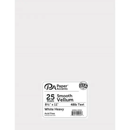 PA Paper&trade; Accents White Heavy 48lb. Smooth Vellum Paper Pad, 8.5" x 11" {1}