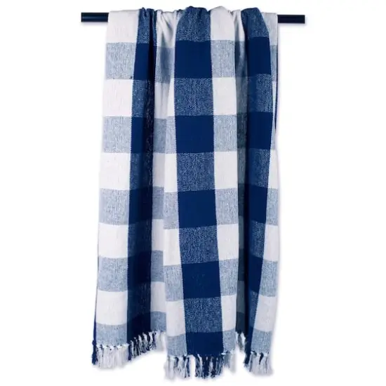 DII&reg; Navy & Off-White Buffalo Check Throw {5}