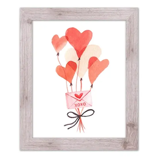 Valentine's Balloon Note Western White Framed Print {1}