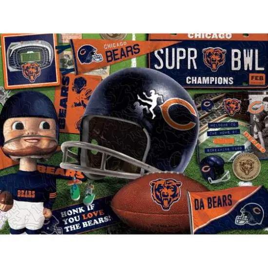 Retro Series Wooden Puzzle Chicago Bears {1}