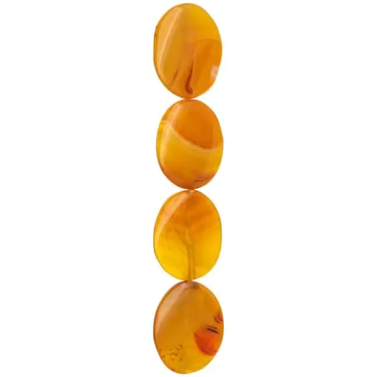 Amber Dyed Fire Agate Oval Beads, 40mm by Bead Landing&trade; {4}