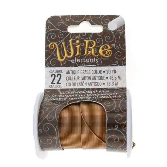 The Beadsmith® Wire™ Elements 22 Gauge Tarnish-Resistant Wire Antique Brass {1}