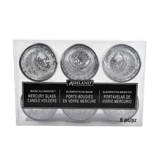 2.5" Mercury Glass Votive Holders, 6ct. by Ashland&reg; Silver {5}