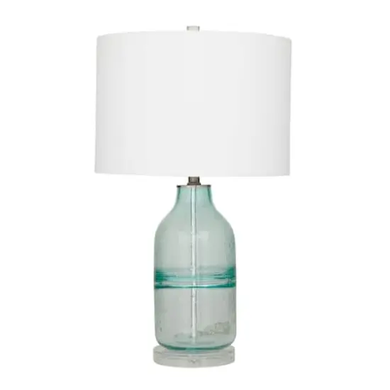 Teal Glass Table Lamp Set of 2 16", 25" {3}
