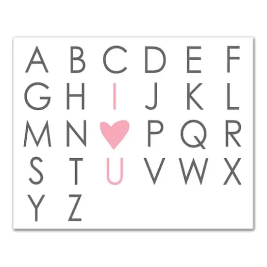  I Heart You Alphabet Canvas Wall Art {1}