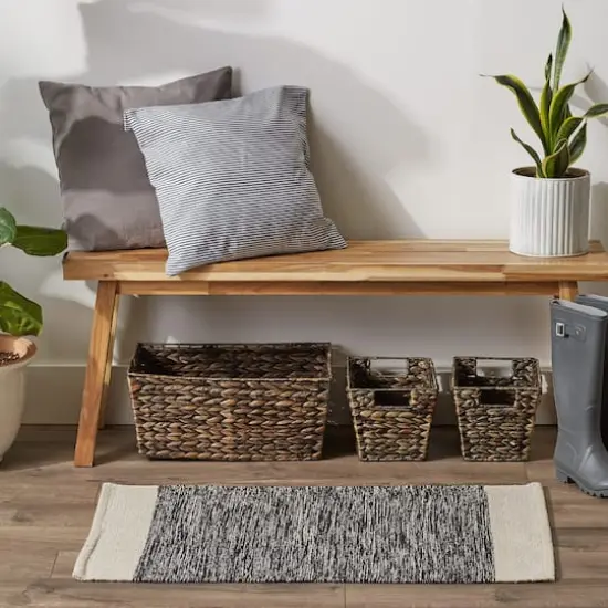 DII&reg; Black Variegated Border Hand-Loomed Rug, 2ft. x 3ft. {4}