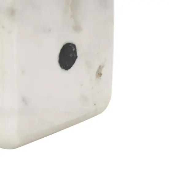 3.5" White Marble Dice Decorative Bookend Set {6}