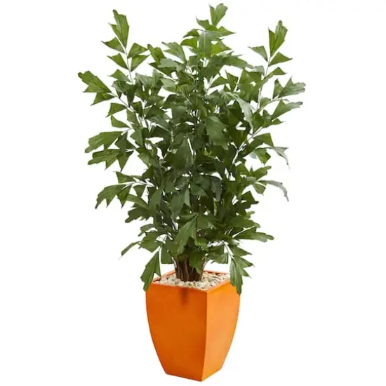 5ft. Fishtail Artificial Palm Tree in Orange Planter {1}