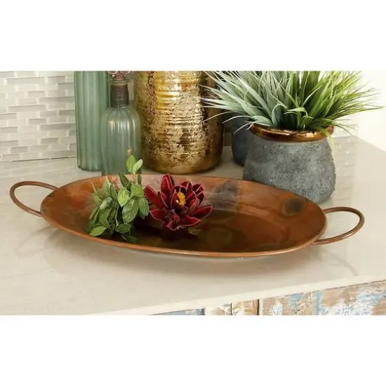 Copper Metal Rustic Tray Set {12}