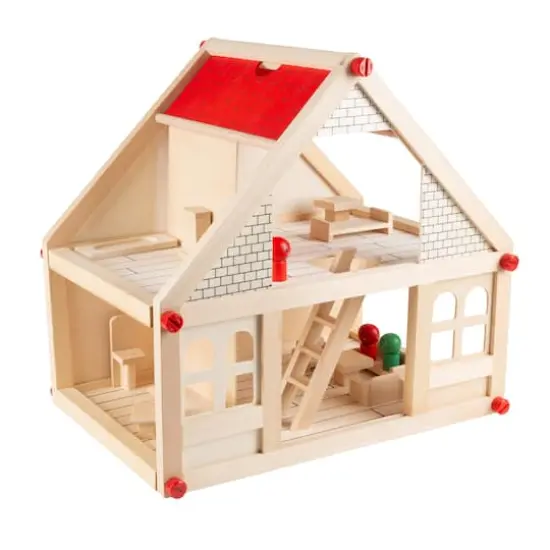 2 Story Wood Dollhouse Playset {1}