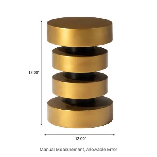 Glitzhome&reg; 18" Antique Gold Floating Disks Side Table {8}