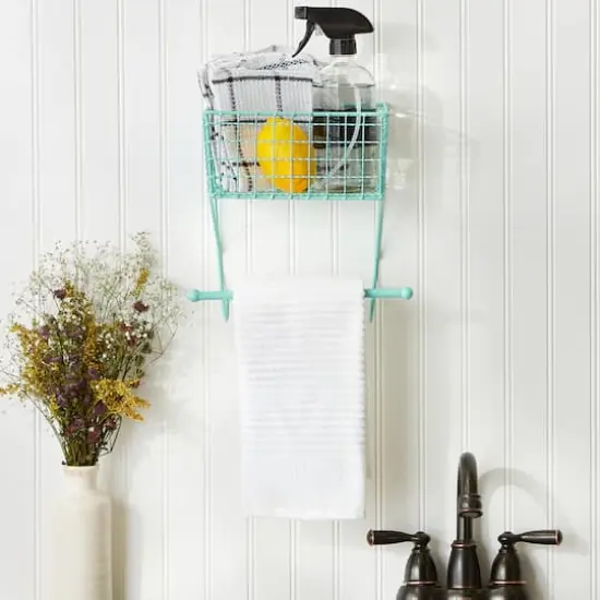 DII&reg; Small Farmhouse Towel Rack Aqua {6}