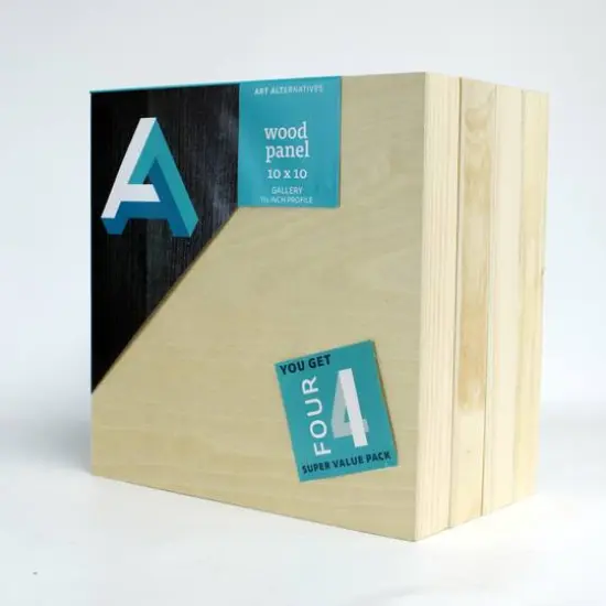 Art Alternatives 4 Pack 10" x 10" Value Pack Classic Gallery Wood Panel {3}