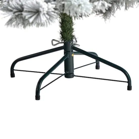 6ft. Pre-Lit Flocked Oregon Pine Artificial Christmas Tree, Clear Lights {7}