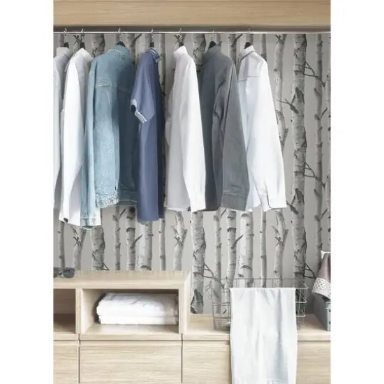 InHome Birch Forest Gray Peel & Stick Wallpaper {6}