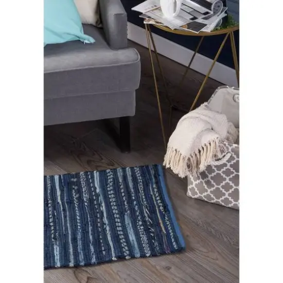 DII&reg; Multi Nautical Blue Rag Rug, 4ft. x 6ft. {7}