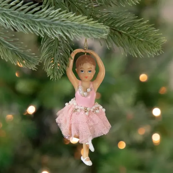 4.25" Pretty in Pink Ballerina Girl Christmas Ornament {3}