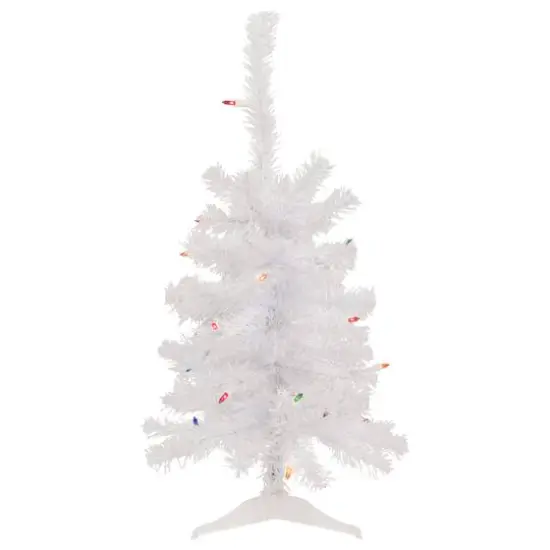 2ft. Pre-Lit Woodbury White Pine Artificial Christmas Tree, Multicolor Lights {1}