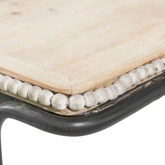 26" Beaded Edge Iron Accent Table {6}