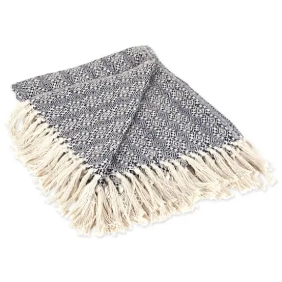 DII&reg; Navy Diamond Stitch Throw {1}