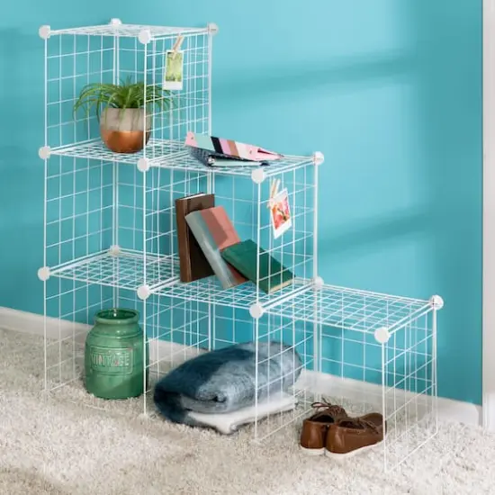 Honey Can Do White 6-Pack Modular Mesh Storage Cube {6}