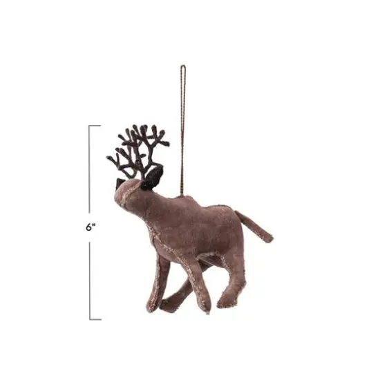 Hello Honey&reg; 6" Brown Velvet Caribou Ornament {4}