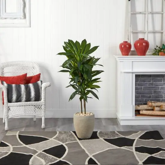 4ft. Dracaena Plant in Sand Colored Planter {8}