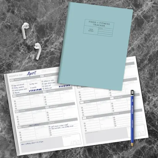 TF Publishing Blue Food & Fitness Weekly Healthy Living Undated Planner {4}