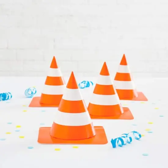 5" Orange & White Cone Party Hats, 6ct. by Celebrate It&trade; {3}