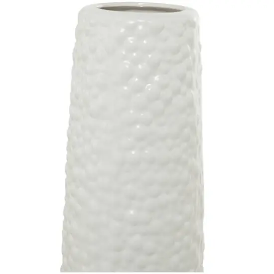 Modern Ceramic Vase with Bubble Texture White {4}