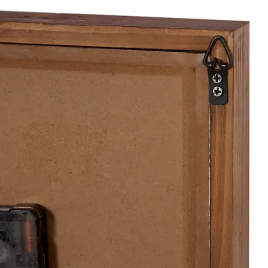 Brown Wood Farmhouse Wall Clock, 24" x 12" x 4" {6}