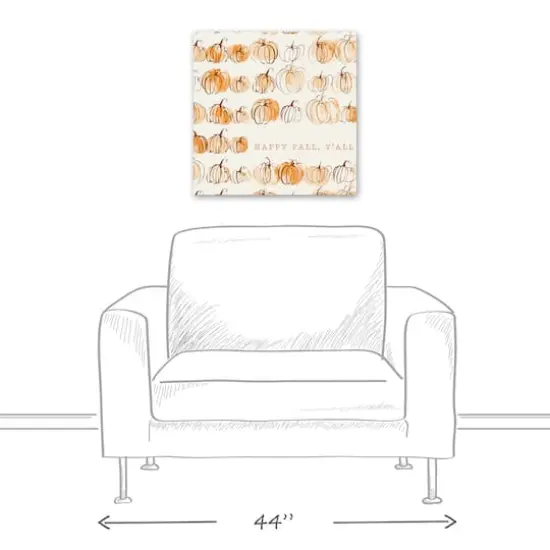 Watercolor Pumpkin Pattern Canvas Wall Art {6}