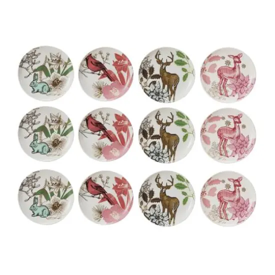 Hello Honey&reg; 6" Woodland Animal Round Stoneware Plates, 12ct. {1}