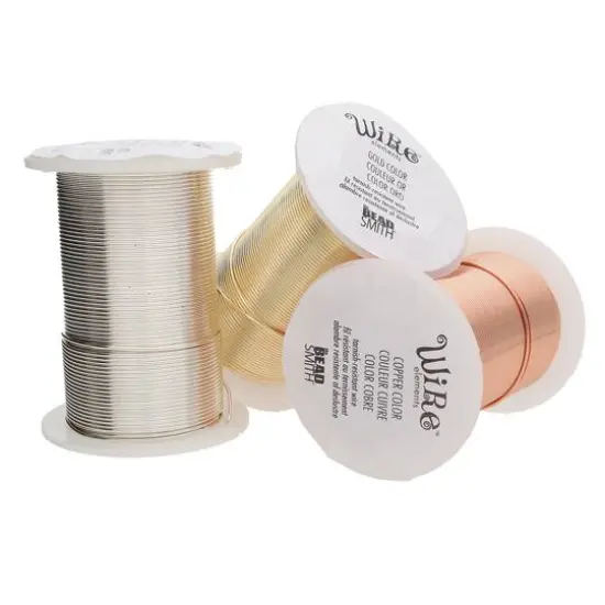 The Beadsmith&reg; Wire Elements&trade; 28 Gauge Tarnish Resistant Medium Temper Gold, Silver & Copper Wire, 12ct. {4}