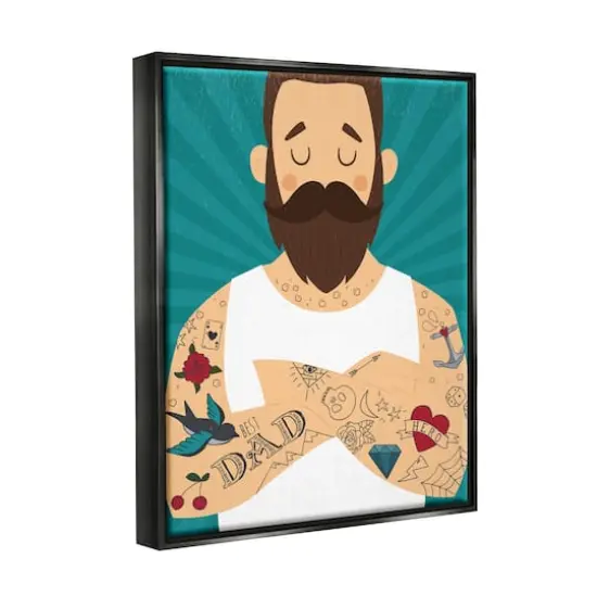 Stupell Industries Best Dad Father's Day Tattoos Floater Framed Art Black {4}