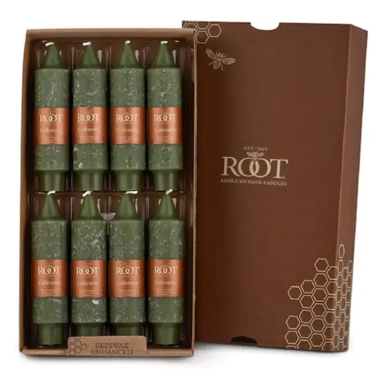 Root Candles 5" Unscented Timberline&trade; Collenette Taper Candles, 8ct. Dark Olive {1}