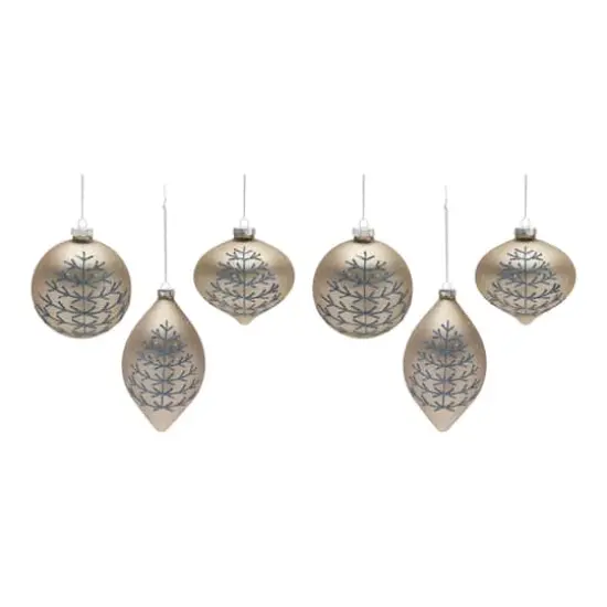 6ct. Champagne Glittered Mixed Ornaments {7}