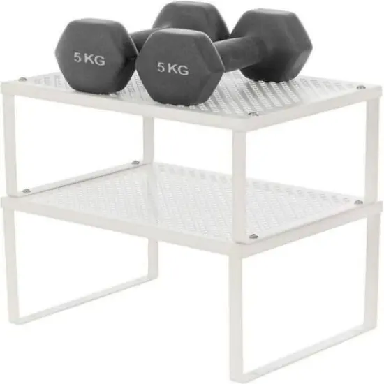 NEX&trade; White Expandable Counter Cabinet Shelf Organizer Set {5}