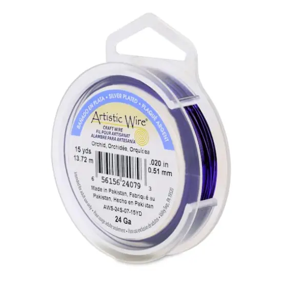 Artistic Wire&reg; 24 Gauge Silver Plated Tarnish Resistant Colored Copper Craft Wire, 15yd. Orchid {1}