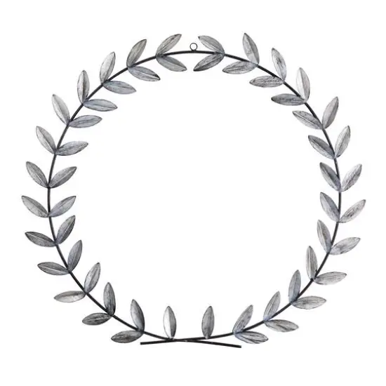 20" White Metal Olive Leaf Wall D&eacute;cor {1}