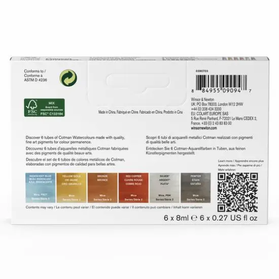 Winsor & Newton&trade; Cotman Watercolour&trade; Metallic Set {8}