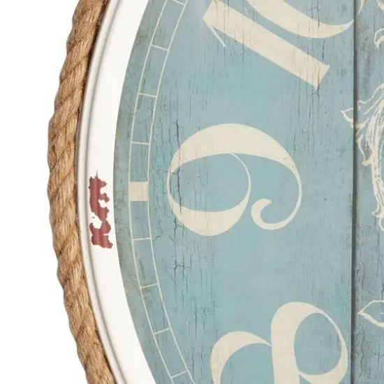 Turquoise Coastal Metal Wall Clock {4}