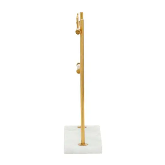 Gold Marble Modern Jewelry Stand, 13" x 12" x 4" {5}