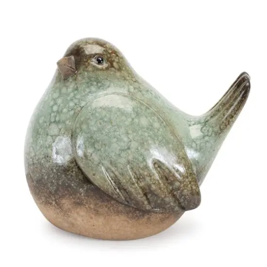 Ceramic Bird Figurines with Unglazed Accents Set {4}