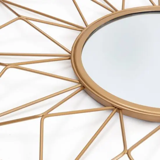 Habitat Decor 24" Narci Gold Floral Wall Mirror {5}