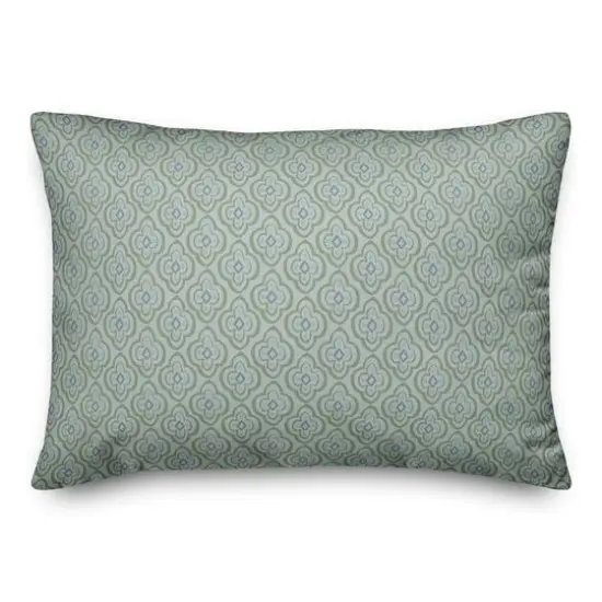 Quatrefoil Rectangular Throw Pillow Green/Blue {3}